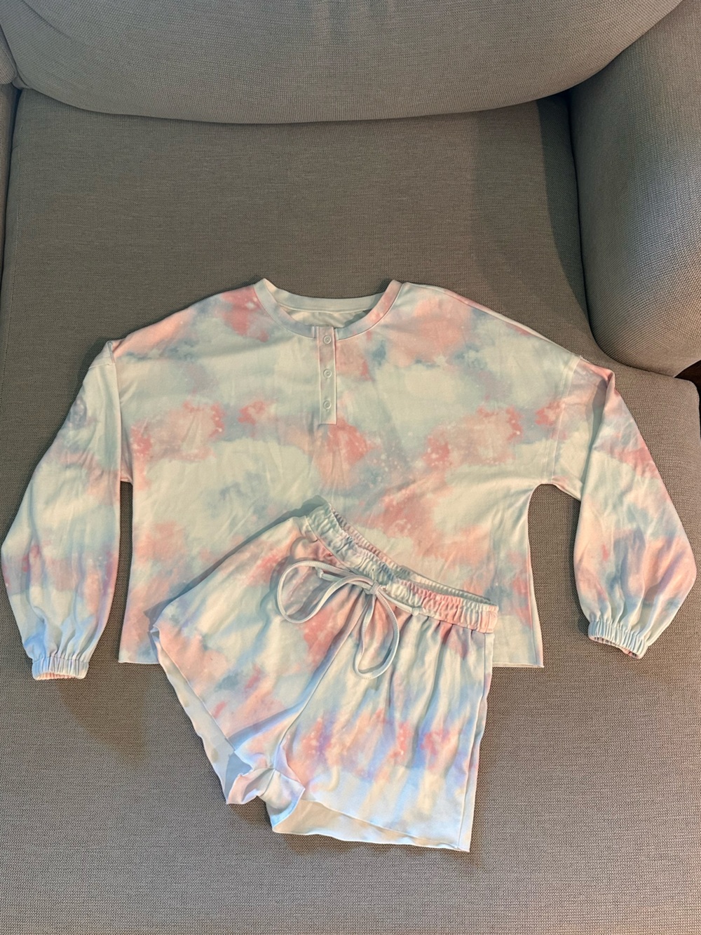 Tie-Dye Pastel Long Sleeve Set - Women's Relaxed Fit